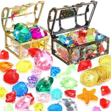 Imagem de Brinquedos de piscina Diving Gem MARFOREVER 70 peças com 2 caixas de t