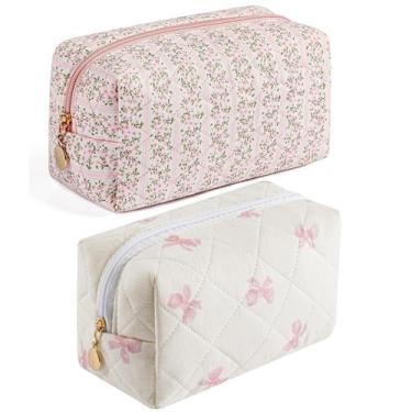 Imagem de Bolsa de maquiagem HHQQWZ Bolsa de cosméticos de viagem para mulheres 