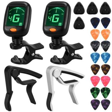 Imagem de Conjunto de acessórios de guitarra FGBNM Guitar Tuner Capo com palheta