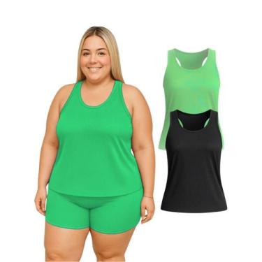 Imagem de Kit 2 Regata Nadador Dryfit Fitness Academia Plus Size - Roger, G2, Ve