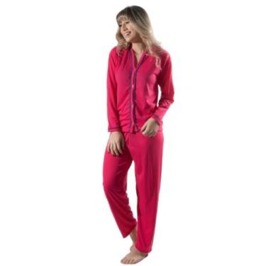 Imagem de Pijama Blogueira Longo Com Botões Vekyo Roupa Para Frio Dormir Inverno