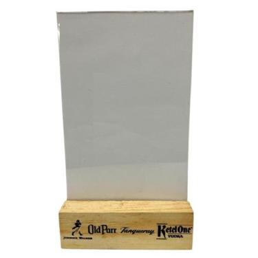 Imagem de DISPLAY DE MESA MADEIRA COM PORTA PAPEL ACRÍLICO 11x16cm - MS SALVADOS