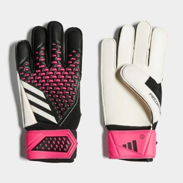 Imagem de adidas Luvas de goleiro unissex para adultos, predador, preto/branco/rosa de choque 12