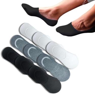 Imagem de Kit 9 Pares Meia Invisível Soquete Curta Feminina - Genérico, Sortido,