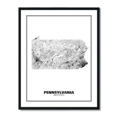 Imagem de Susie Arts Pôster de impressão de arte abstrata de mapa de rua do estado da Pensilvânia 28 x 35 sem moldura, decoração de parede, casa, escritório, escola, sds035