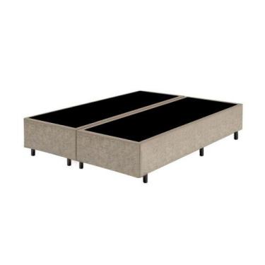 Imagem de Base Box Bipartido Queen Suede Premium Santo Box Bipartido 40x158x198,