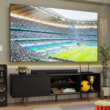 Imagem de Rack para TV até 80 Polegadas 160cm com Pés Preto/Rustic Torino Madesa