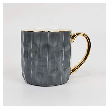 Imagem de Caneca Phnom Penh Sala de Estar Escritório Copo de Água Europeia Grande Capacidade Copo de Café Branco Vitrificado Copo de Cerâmica 300ml Material de Argila Branca Alta Com Colher Caneca de Café (Cor