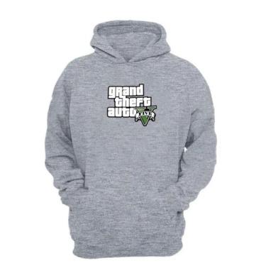 Imagem de Moletom Canguru GTA Blusa de Frio Com Capuz e Bolso Flanelada - Versit