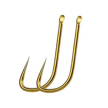 Imagem de Anzol de peixe 50 peças de aço de alto carbono dourado farpado anzol sem ferrão acessórios de pesca ferramenta gancho não farpado anzol farpado para anzol de pesca no lago (6)