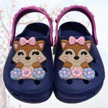 Imagem de Sandália Infantil Feminina Babuche Estampa de Raposinha Leve e Confort