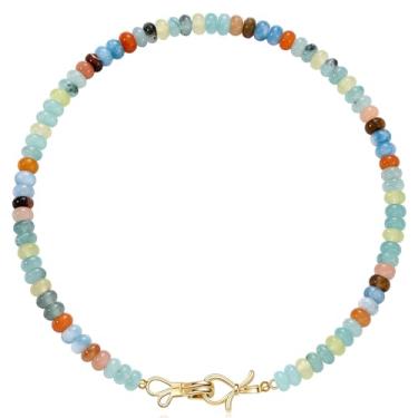 Imagem de Colar de pedras preciosas, gargantilha com contas, para mulheres, melhores amigas, presentes de aniversário para adolescentes, coisas modernas, meias de Natal para ela, laço de ouro 14K, joia de pedra