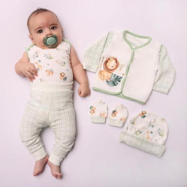 Imagem de Conjunto Pagão Bebê Inverno Plush Quentinho e Aconchegante Safari Verd