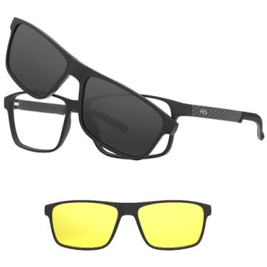 Imagem de Armação de Óculos Clip On HB Switch 0538 - Preto Fosco 55