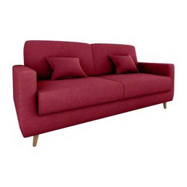 Imagem de Sofá Cama Emília 2 Lugares 190cm Azul Matrix, Veludo Vinho