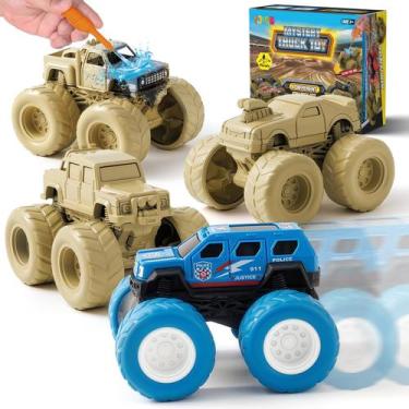 Imagem de Toy Monster Trucks IJIGU Mystery Wash Reveal, pacote com 4 meninos de 
