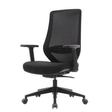 Imagem de Cadeira Escritório Giratória Nr-17 Broadway Slide Diretor Fratini Tela Mesh Preto Base Rodízio Nylon