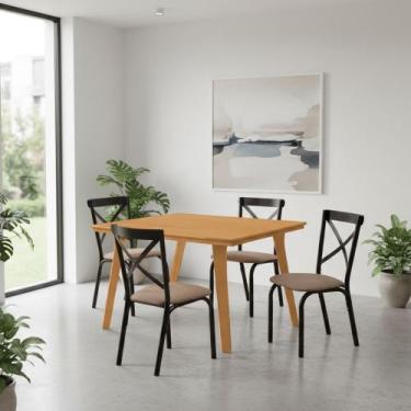 Imagem de Mesa de Jantar Millena 120cm em Madeira Maciça Estilo Contemporâneo Im