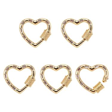 Imagem de 5 peças de chaveiro de cristal de latão banhado a ouro 18 K real para colar faça você mesmo, bolsas, chaveiros, fabricação de joias, 19 x 20,5 x 4,5 mm