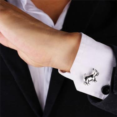 Imagem de Abotoaduras de aço inoxidável sarja abotoaduras camisas acessórios, One Size, Aço inoxidável, Sem Pedra Preciosa