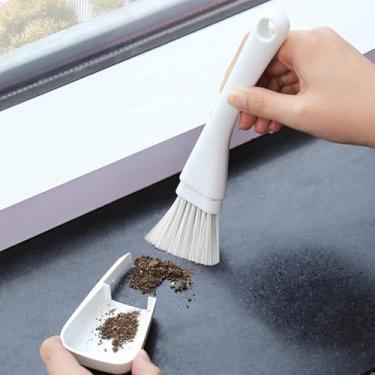 Imagem de Conjunto de escova e pá de lixo, ferramentas de limpeza multifuncionais portáteis e multifuncionais para mesa de quadro-chave (branco)