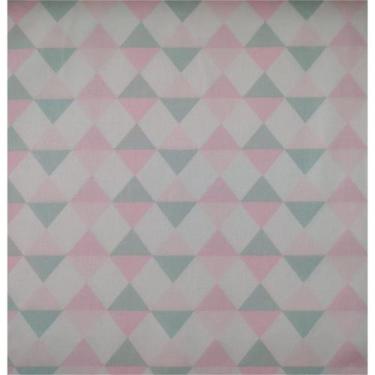Imagem de Tecido Tricoline Balões Geométricos Verde com Rosa - 50 x 150 cm - Tec