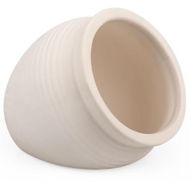 Imagem de Tanque de peixes de cerâmica para se esconder, decoração de aquário de esconderijo de peixe dourado Betta, branco