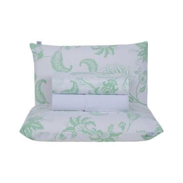 Imagem de Jogo De Lençol 4 Peças King Percal 180 Fios Homme 60% Algodão 40% Poliéster - Jazzy Verde