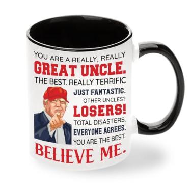 Imagem de Viberty Caneca Best Uncle Ever - Presentes para tio - Presentes para tio da sobrinha - Dia dos Pais, presente de aniversário para tio - Caneca engraçada para xícara de café - Caneca de cerâmica para