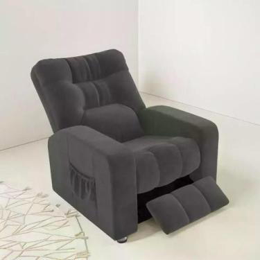 Imagem de Poltrona de Descanso do Papai Reclinável em Veludo Cinza Thor - Larbel