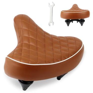 Imagem de Assento de bicicleta WEEROCK Wide Soft PU Leather Brown 26x27x6cm