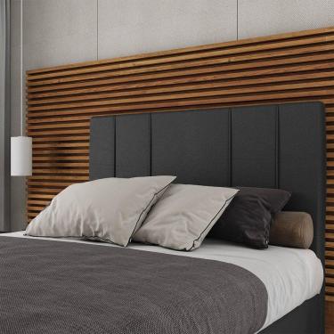 Imagem de Cabeceira Estofada Casal King Size 195 Cm Venus Corino Skybox Preto