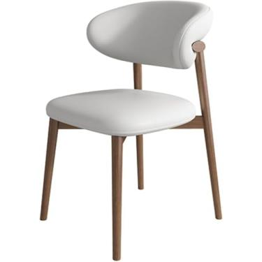 Imagem de Cadeira De Jantar De Couro Pu à Prova D'água Com Pernas De Madeira, Cadeira De Lounge Sem Braços Estilo De Meados Do Século Para Cozinha, Restaurante, Sala De Estar, Uso No Quarto, A, One Size