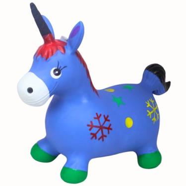 Imagem de Upa Upa Unicórnio Azul Musical Borracha Pula-Pula C/Som e Luz - Castela