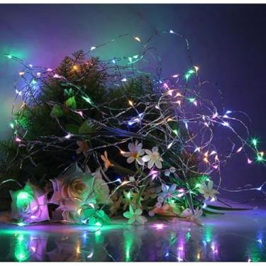 Imagem de Kit com 10 Fios de Luz Fada LED 2 Metros – Cordão Luminoso Decorativo Reutilizável, Iluminação Segura e Charmosa para Festa, Quarto e Natal (Colorido-10 Pcs)