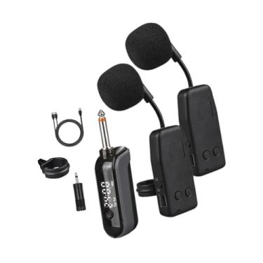 Imagem de KiBcsLic Microfone de dedo para instrumentos, de captação de áudio fácil de instalar com receptor e transmissor para músicos em apresentações ao vivo, 2 Microfone