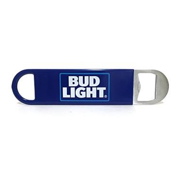 Imagem de Bud Light Abridor de garrafa de metal com logotipo Bartender com envoltório de vinil, plano para deslizar facilmente no bolso