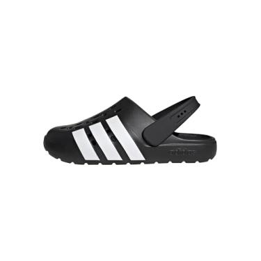 Imagem de adidas Sandália Adilette Clog 2.0 unissex para adultos, Preto/branco/preto, 10 Women/9 Men