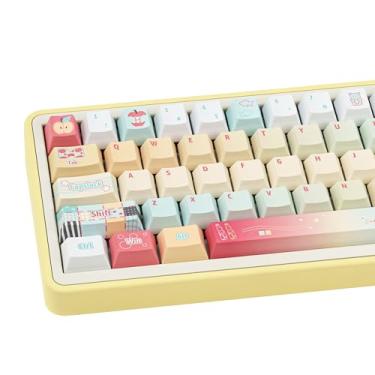 Imagem de COOMICKEY PBT Teclas 145 teclas perfil cereja bonito teclado sublimação gradiente arco-íris doces conjunto de teclas personalizadas para teclados mecânicos Cherry Gateron MX Swithes