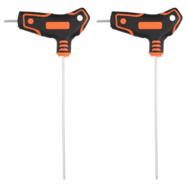 Imagem de HARFINGTON 2 chaves hexagonais de extremidade esférica de 2 mm métrica S2 de aço com braço longo em T ferramenta de reparo de chave hexagonal interna para manutenção de automóveis em casa, reparo de