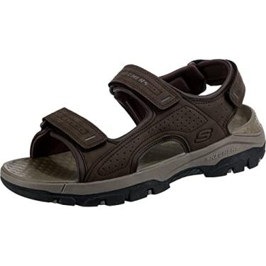 Imagem de Skechers Sandália masculina de bico aberto Tresmen-Garo, Chocolate, 11 X-Wide