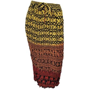 Imagem de Saia Indiana Longa Tradicional Crepe Estampada Degradê - Sarat Moda In