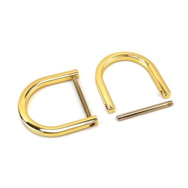Imagem de VersaKits 4 peças de anéis em D resistentes parafuso em manilha de 2,5 cm ouro em forma de U anel D de substituição para bolsa chaveiro coleira de cachorro