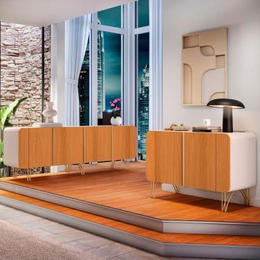 Imagem de Balcão Aparador Buffet Saluti E Benvenuto Off-cinamomo - Hb Móveis