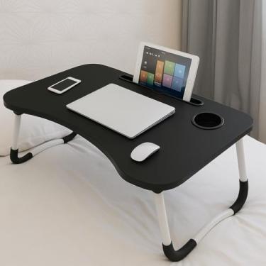 Imagem de Mesa Dobrável Portátil para Notebook e Laptop – Ideal para Cama, Sofá e Escritório | Linha Premium com Porta-Copos e Suporte para Tablet
