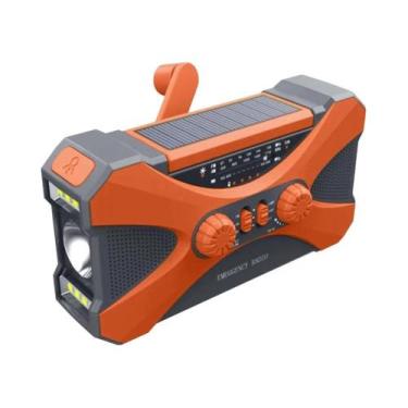 Imagem de Rádio Solar Portátil De Emergência 10000mAh Com Manivela AM FM NOAA SO