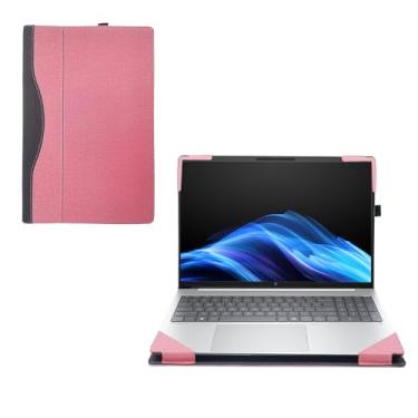 Imagem de RUNMEIJIA Capa de laptop para HP OmniBook 5 de 14 polegadas [não compatível com nenhum outro modelo] 2 em 1 destacável couro PU capa para notebook bolsa protetora para computador (rosa)