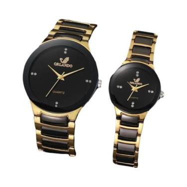 Imagem de Conjunto De Relógios De Pulso Em Aço Inoxidável Para Casal, Relógio An