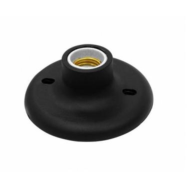 Imagem de Plafon em Plástico Bocal Base E27 em Porcelana 13,8cm Taschibra, Preto