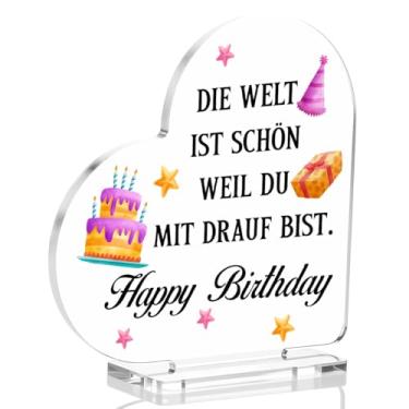 Imagem de Placa de coração presentes para aniversário, placa de mesa acrílica, presentes de lembrança de aniversário para mulheres, amigas, colegas de trabalho, namoradas